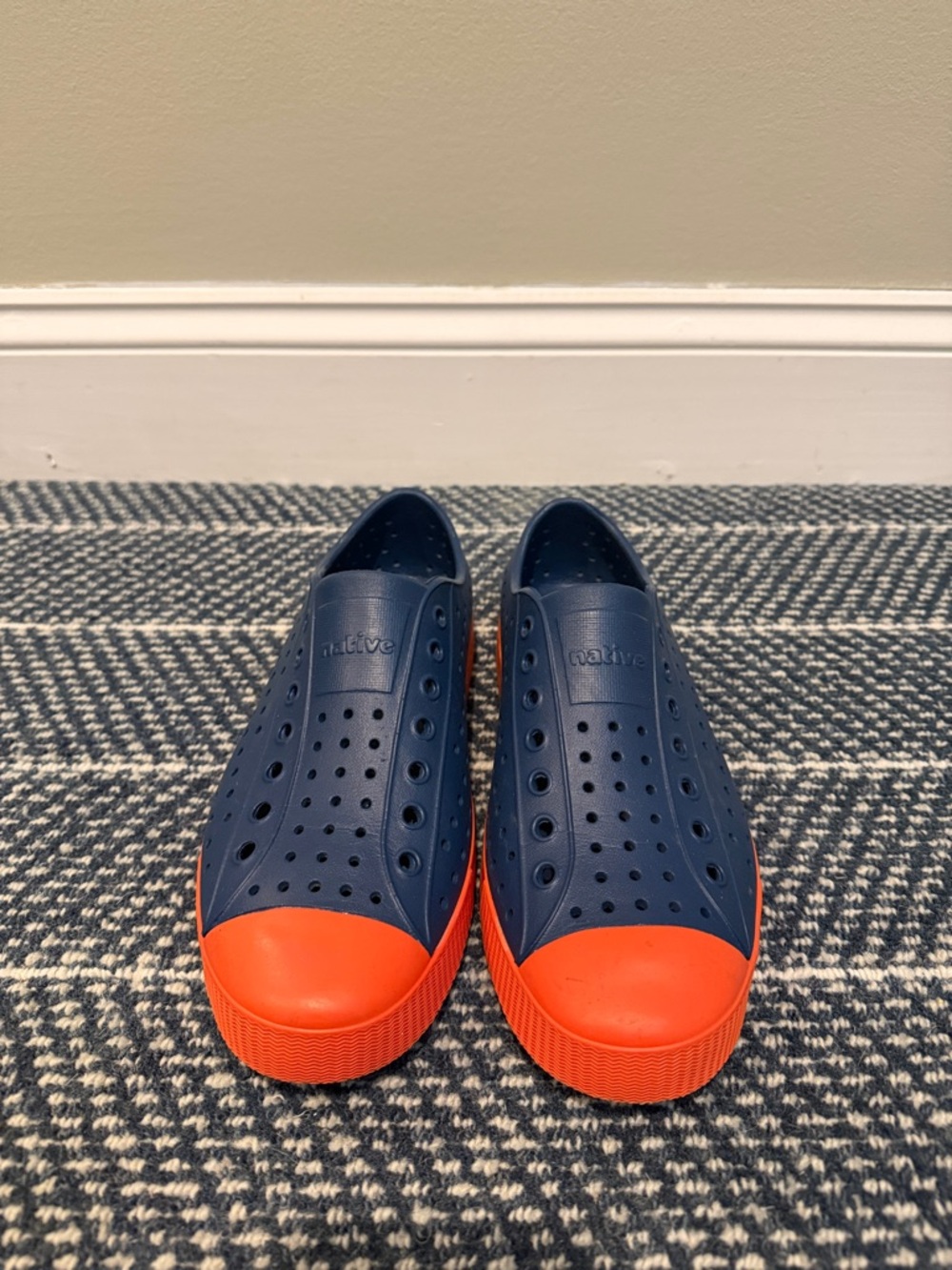 Native Jefferson Slip-On in Navy and Orange